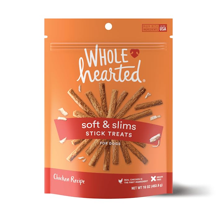 WholeHearted Grain Free Soft and Chewy Chicken Recipe Dog Stick Treats 16 oz