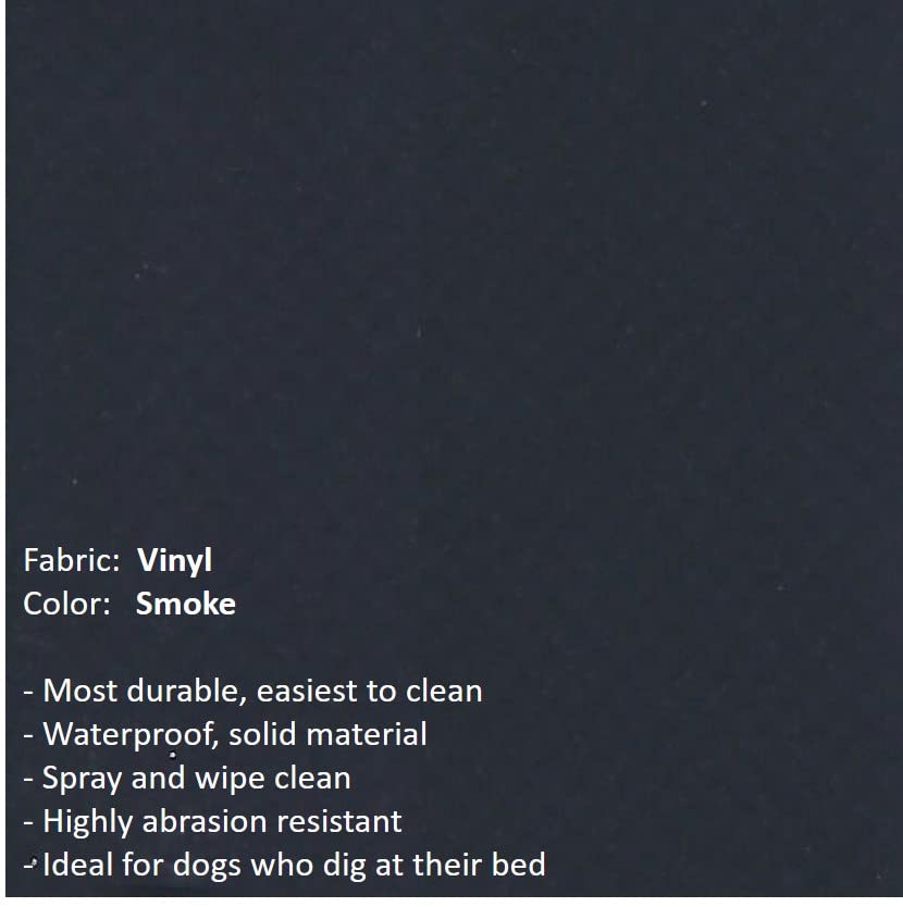 Kuranda Chewproof Bed - Almond PVC - 25'' x 18'' - Heavy Duty Vinyl - Smoke