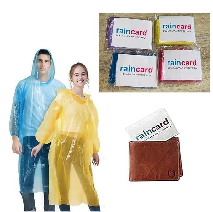 Horizonite Compact Waterproof Emergency Raincoat Card | Disposable Pocket Rain Poncho | Lightweight Portable Raincoat For Travel
