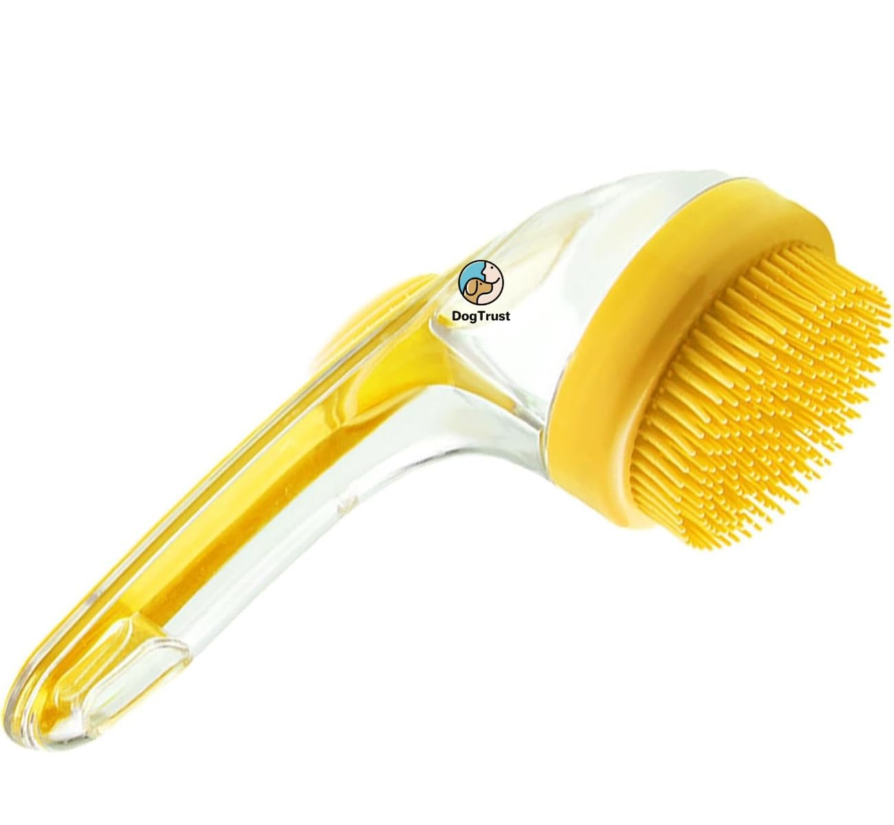 Dog Trust Soft Silicone Pet Bathing Brush With Long Handle  Gentle Cat Massage Brush And Dog Grooming Comb For Effective Cleani
