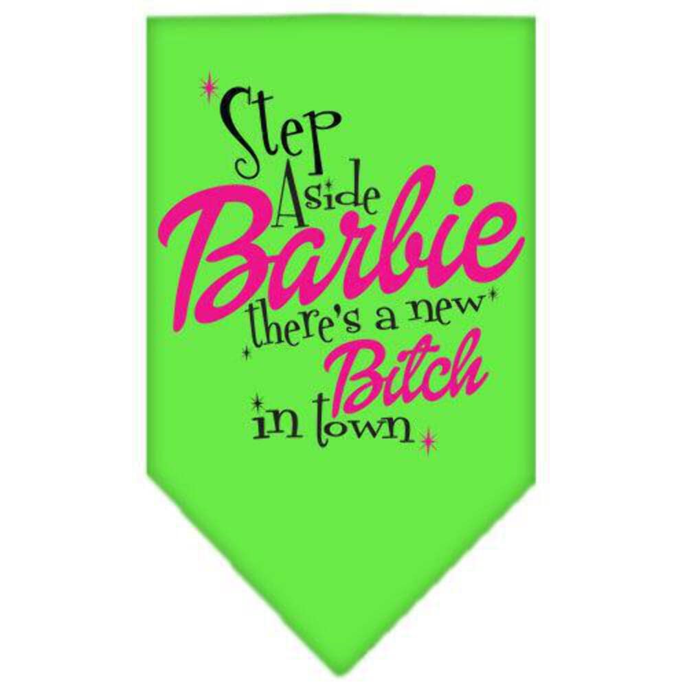 Pet and Dog Bandana Screen Printed, "Step Aside, There's A New Bitch In Town" Emerald Green Small