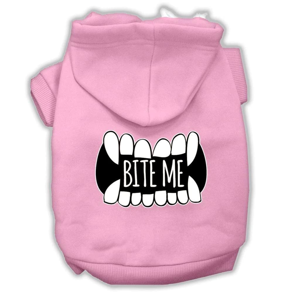 Pet, Dog & Cat Hoodie Screen Printed, 'Bite Me' Baby Blue 3Xl (25-35 Lbs.)