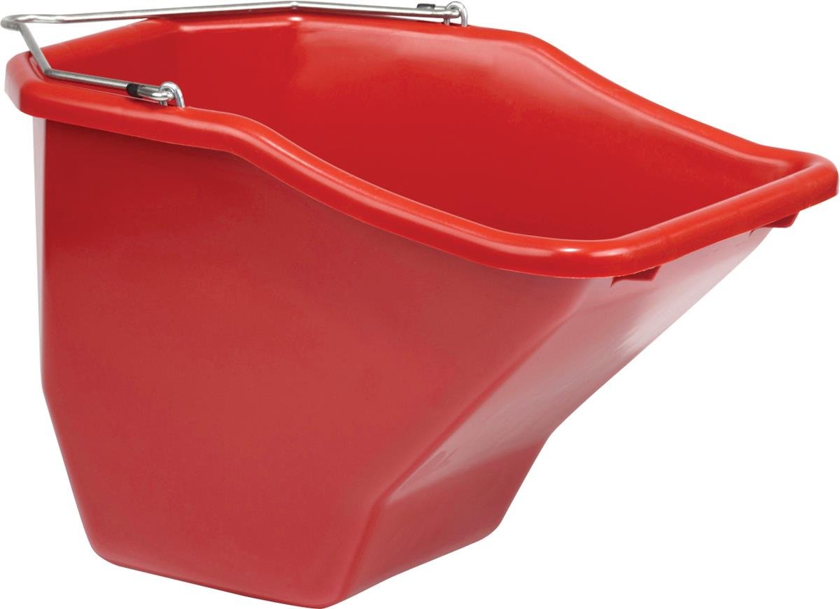 Little Giant® Plastic Better Bucket | Horse Feed Bucket | Ergonomically Designed | Flat Back Bucket | Made In Usa | 20 Quarts | Red