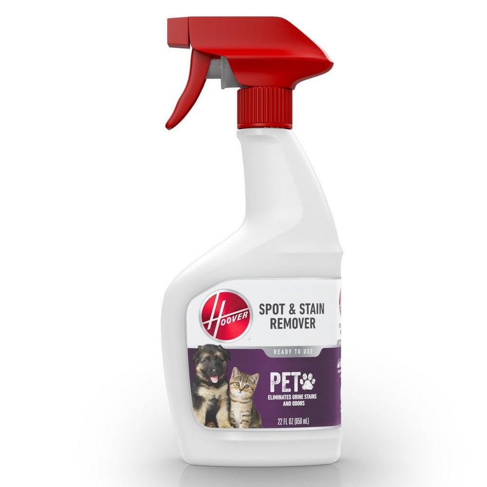 Hoover Pet Spot And Stain Remover, Pet Formula For Carpet And Upholstery, 22 Fl Oz Formula, White, Ah31681