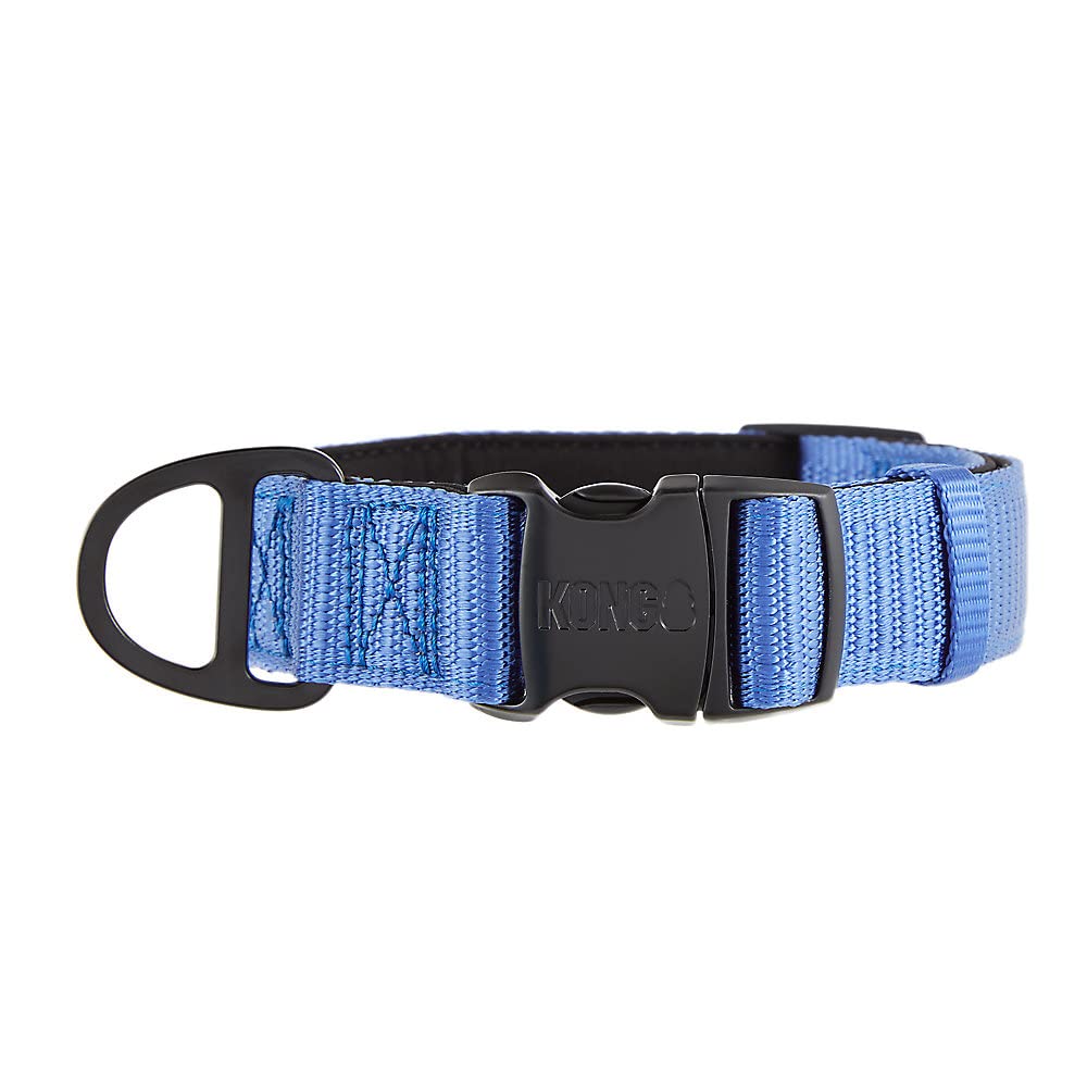 Kong Max Hd Ultra Durable Neoprene Padded Dog Collar (Large, Blue)