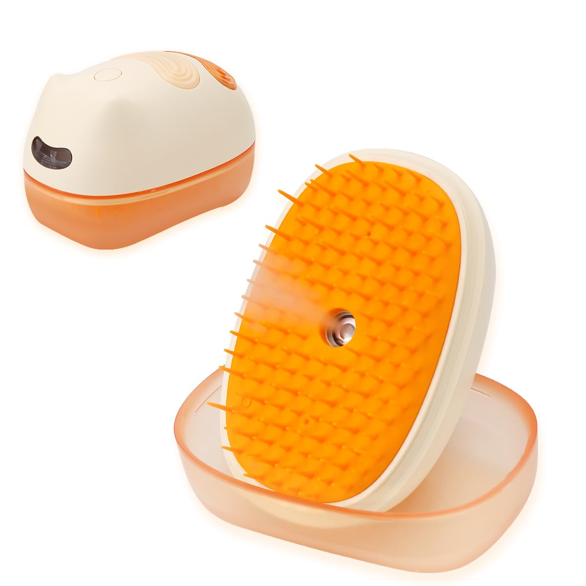 Cat Steam Brush For Easy Grooming - Dual-Head Petting & Shedding Tool With Spray Feature | Skin-Friendly & Massage Function | Th