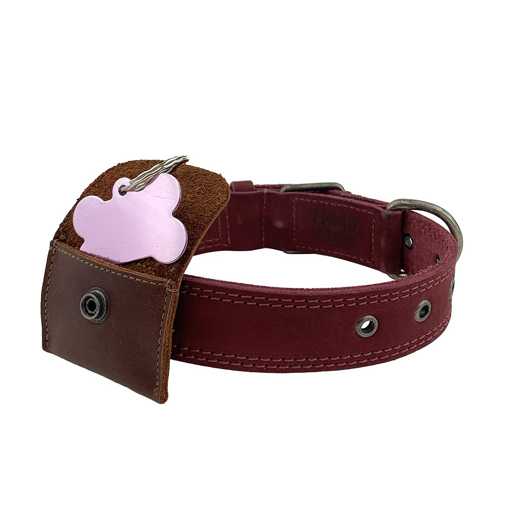 Taco Dog, Dog Tag Silencer Handmade From 100% Full Grain Leather - Durable Pouch With Button Snap Closure That Attaches To Colla