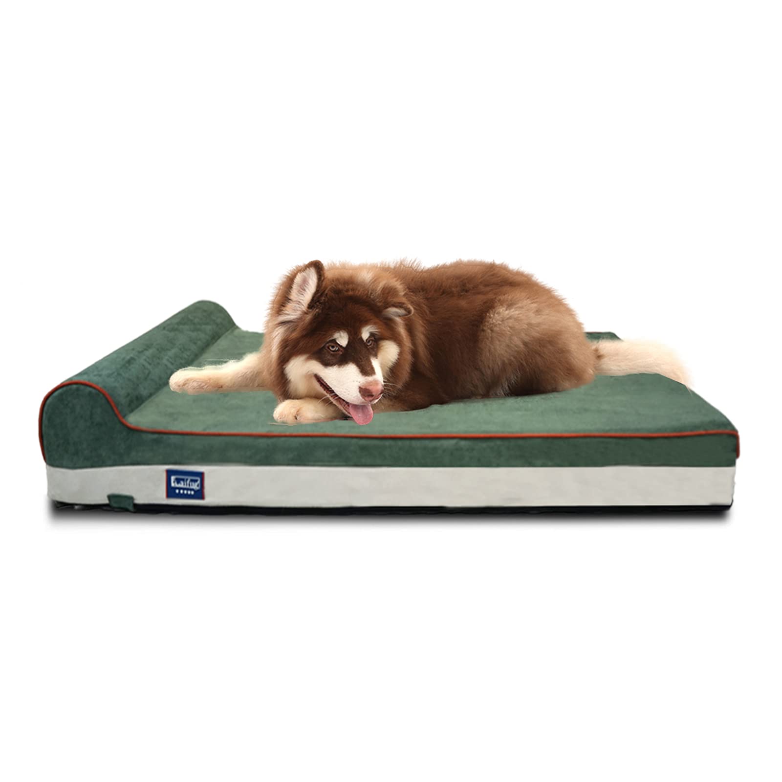 Laifug Orthopedic Memory Foam Dog Bed With Durable Water Proof Liner And Removable Washable Cover (Large (46''X28''X8''), Dark G