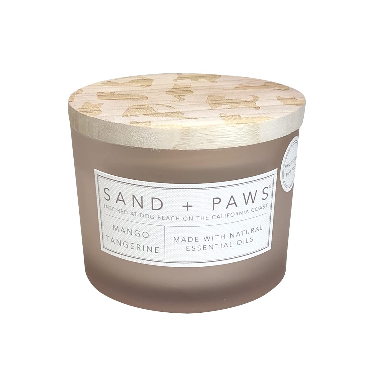 Sand + Paws Scented Candle - Mango Tangerine - Luxurious Air Freshening Jar Candles Neutralize pet Odors and Enhance Home d  cor