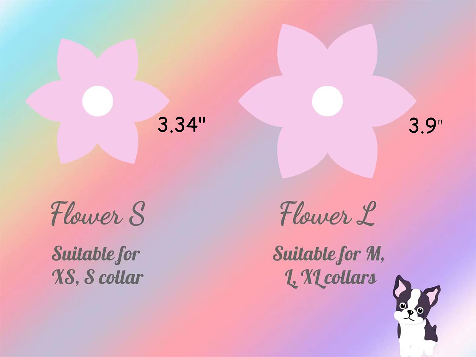 Elegant Little Tail Colorful Dog Collar For Female Or Male Dogs, Flower Pet Collar Adjustable Dog Collars With Flower Gift For X