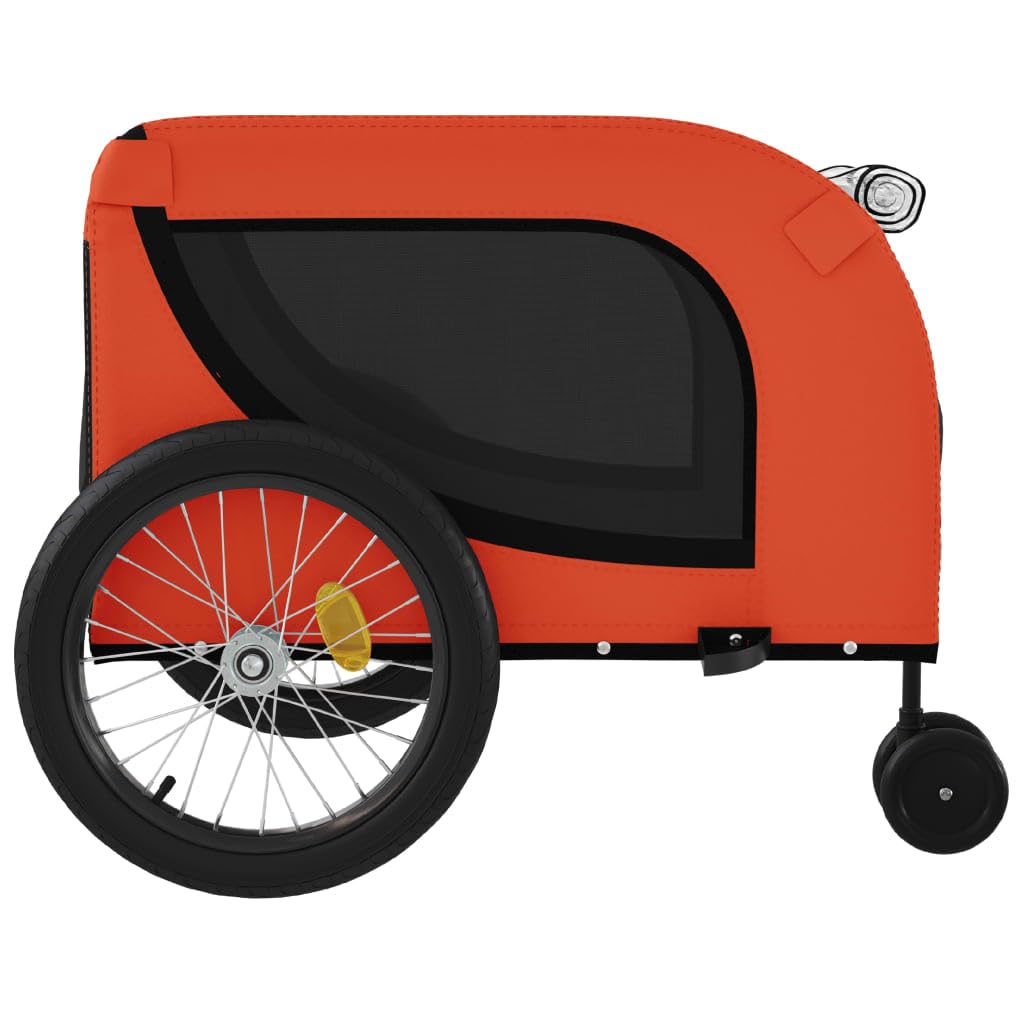 Vidaxl Pet Bike Trailer - Durable Iron Frame, Comfortable Load-Bearing Base, Easy Access With Zippered Entrances, Safe & Smooth Rides