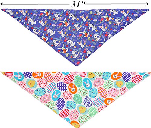 Boombone Easter Dog Bandana 2 Pack - Triangle Bibs Pet Scarf For Small To Large Dogs And Cat