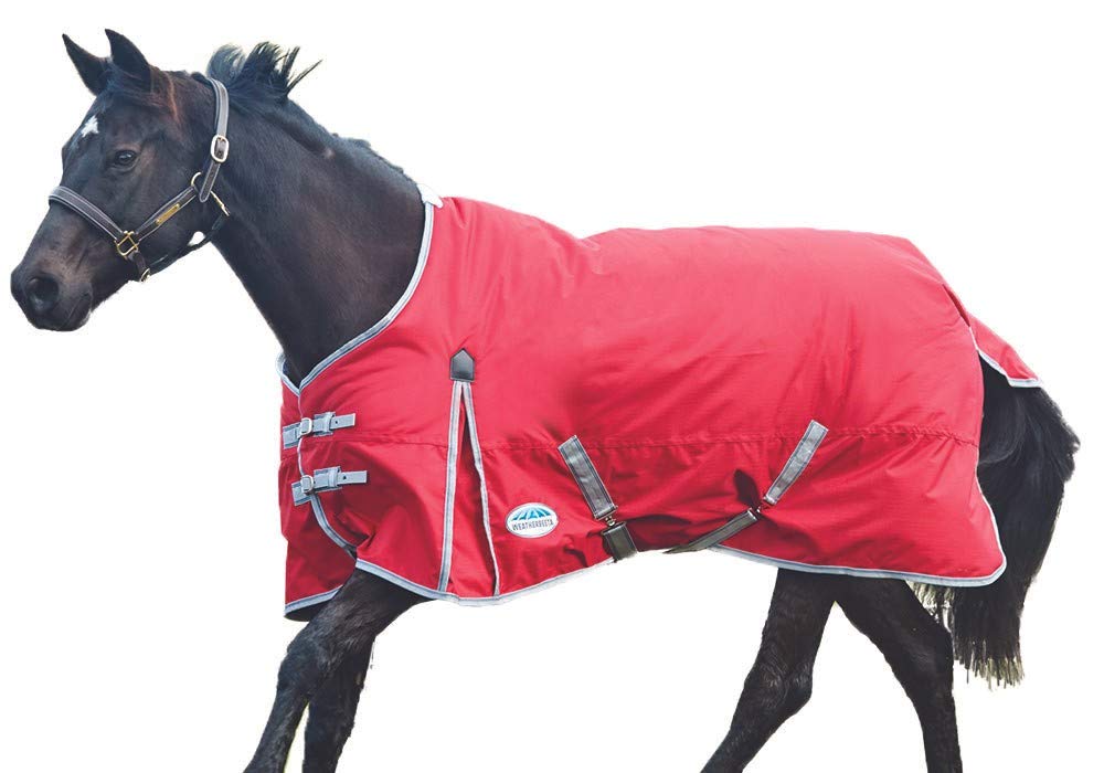 Weatherbeeta Comfitec Classic Standard Neck Lite Horse Blanket, Red/Silver/Navy, 75'