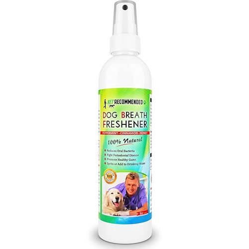 Vet Recommended Dog Breath Freshener & Dental Water Additive Spray (8oz) All Natural - Perfect for Bad Dog Breath & Dog Teeth Sp