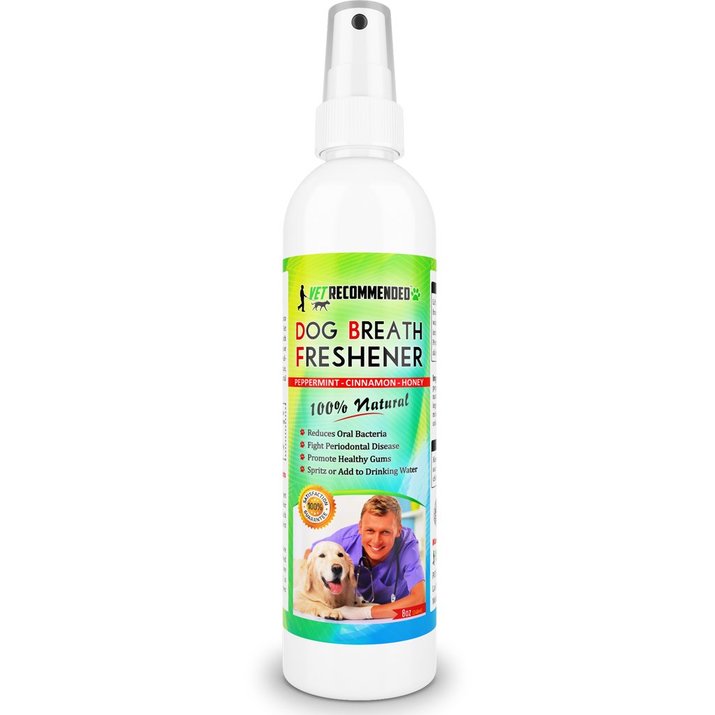 Vet Recommended Dog Breath Freshener & Dental Water Additive Spray (8oz) All Natural - Perfect for Bad Dog Breath & Dog Teeth Sp