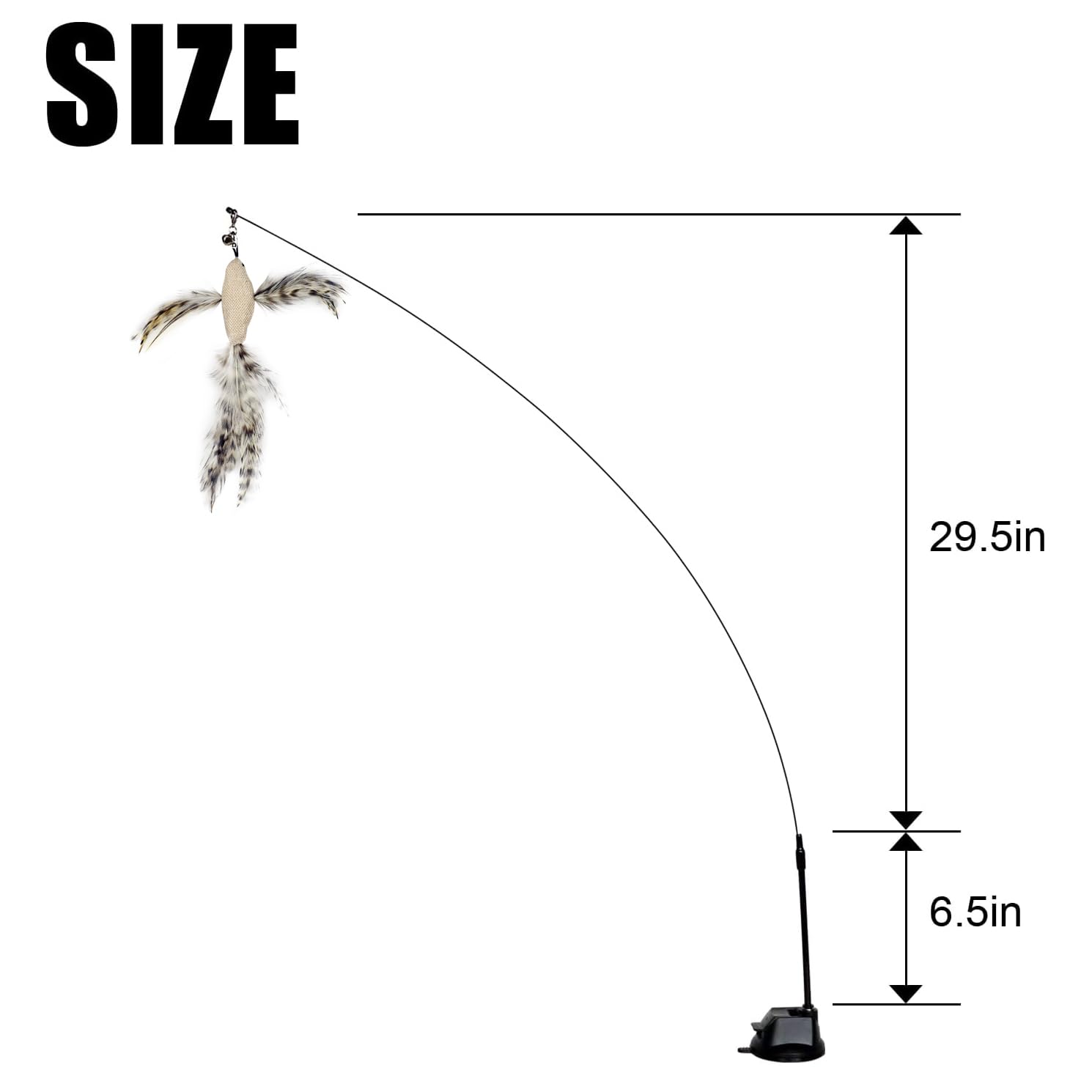 Ttcat Cat Feather Toys With 1 Suction Cup,2 Cat Wands,8Pcs Birds And Insects Simulation Feather Refills With Bells, Interactive