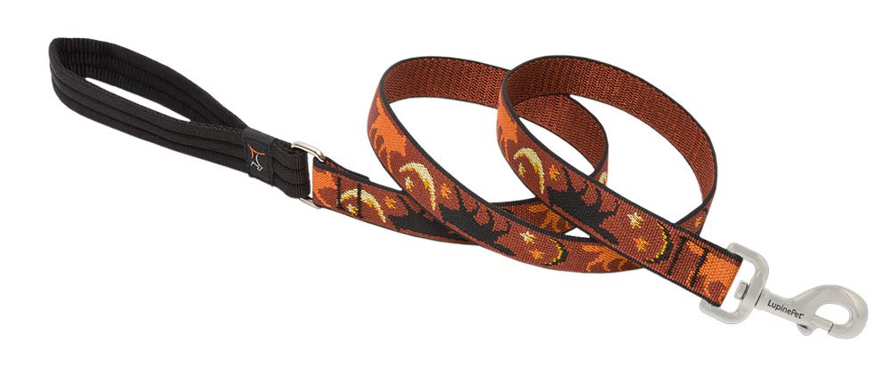 Lupinepet Originals 1' Wide Shadow Hunter 6-Foot Padded Handle Leash For Medium And Larger Dogs