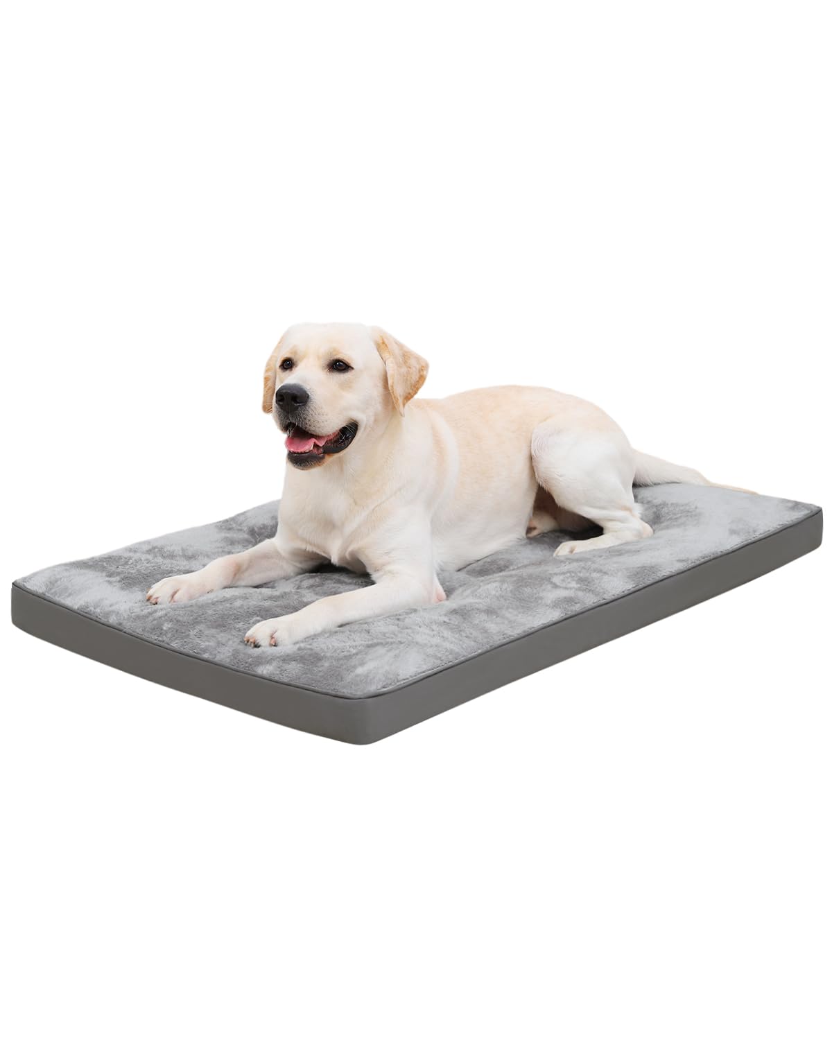 Emslx Dog Bed For Crate Washable Dog Beds Large Sized Plush Kennel Pad Pet Sleeping Mat With Anti-Slip Bottom, 35X22 Inch, Grey