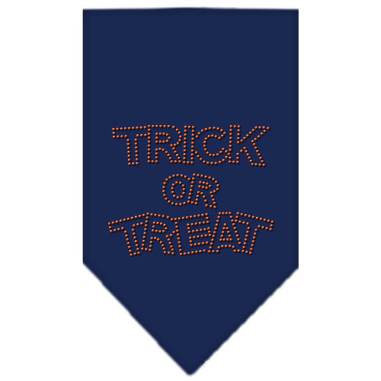 Halloween Pet and Dog Bandana Rhinestone, &quot;Trick or Treat&quot; Navy Blue Large
