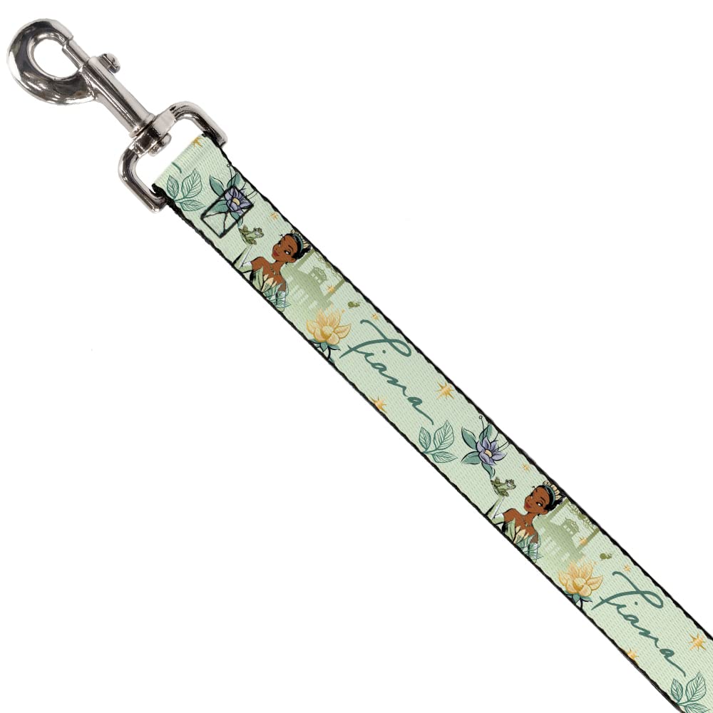 Buckle-Down Dog Leash The Princess And The Frog Tiana Palace Pose With Script Green 4 Feet Long 1.5 Inch Wide