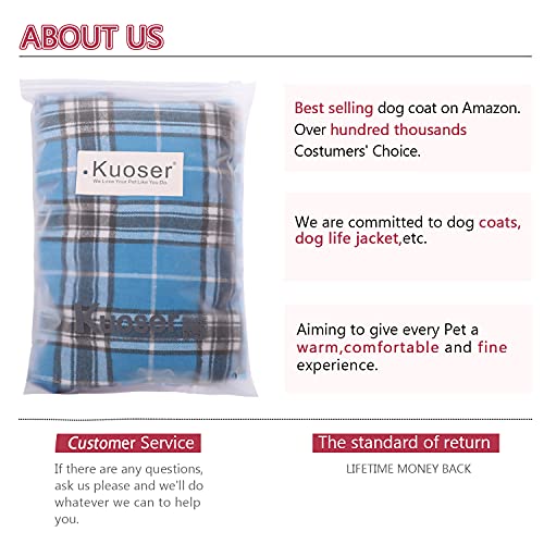 Kuoser Warm Dog Coat, Reversible Dog Jacket Waterproof Dog Winter Coat British Style Plaid Dog Clothes Pet Dog Cold Weather Coats Cozy Snow Jacket Vest For Small Medium Large Dogs Yellow 3Xl