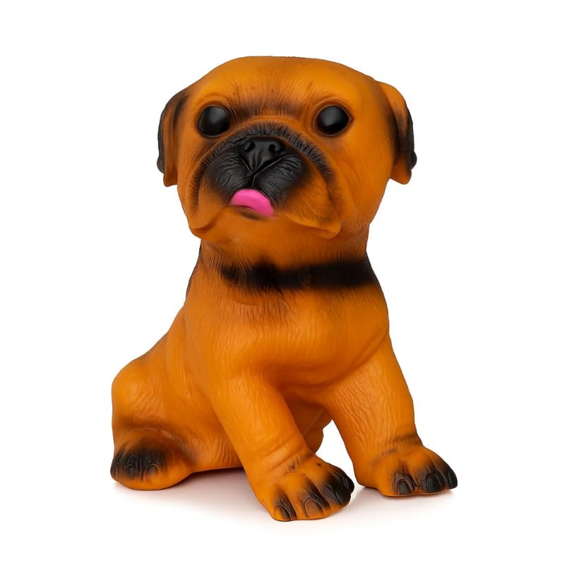 Kittupetsmall Medium Dog Chew Toy NonToxic Silicone Squeaky Toy For Pugs Interactive Fun Pet Supplies Size M