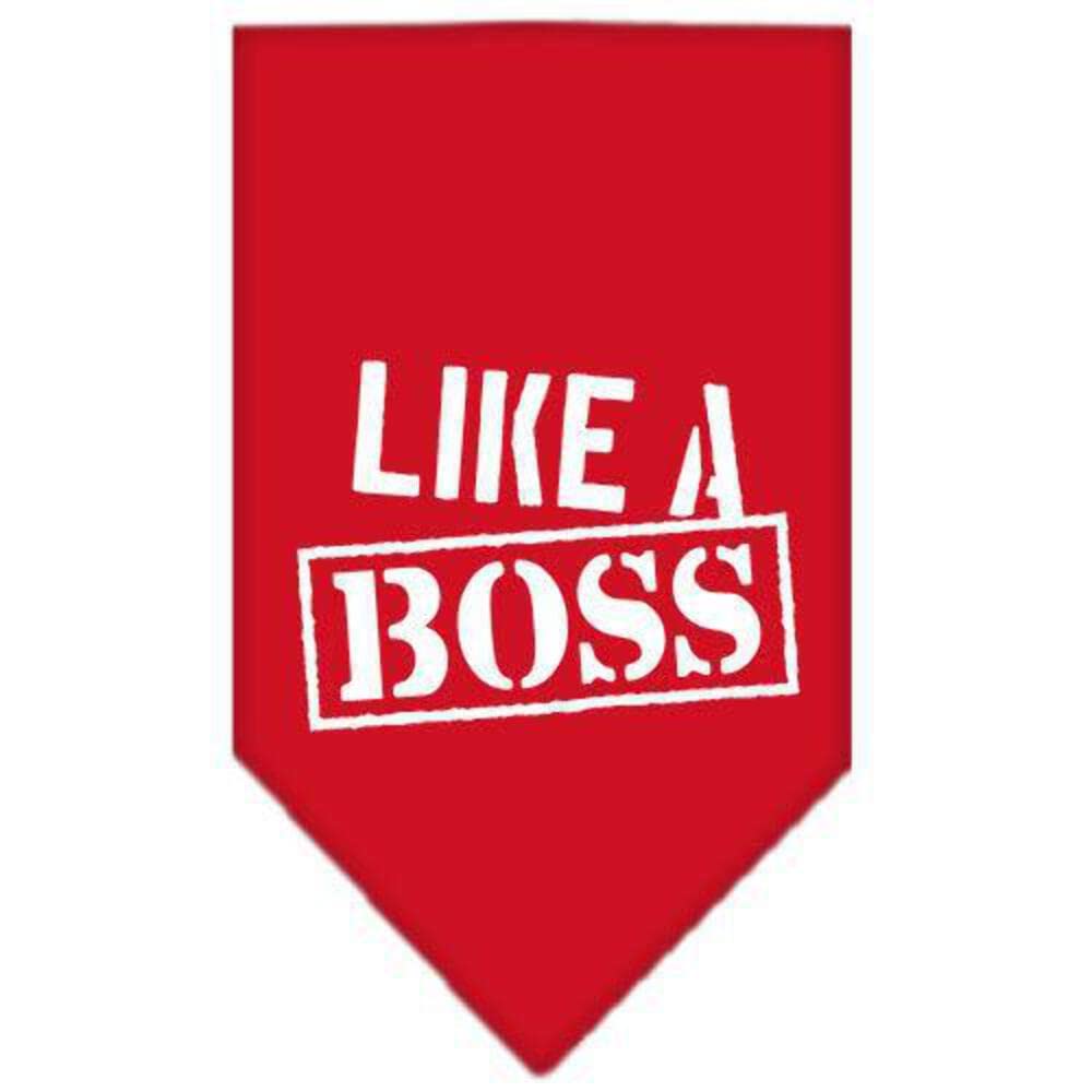 Mirage Pet Products Like a Boss Screen Print Bandana for Pets, Small, Bright Pink