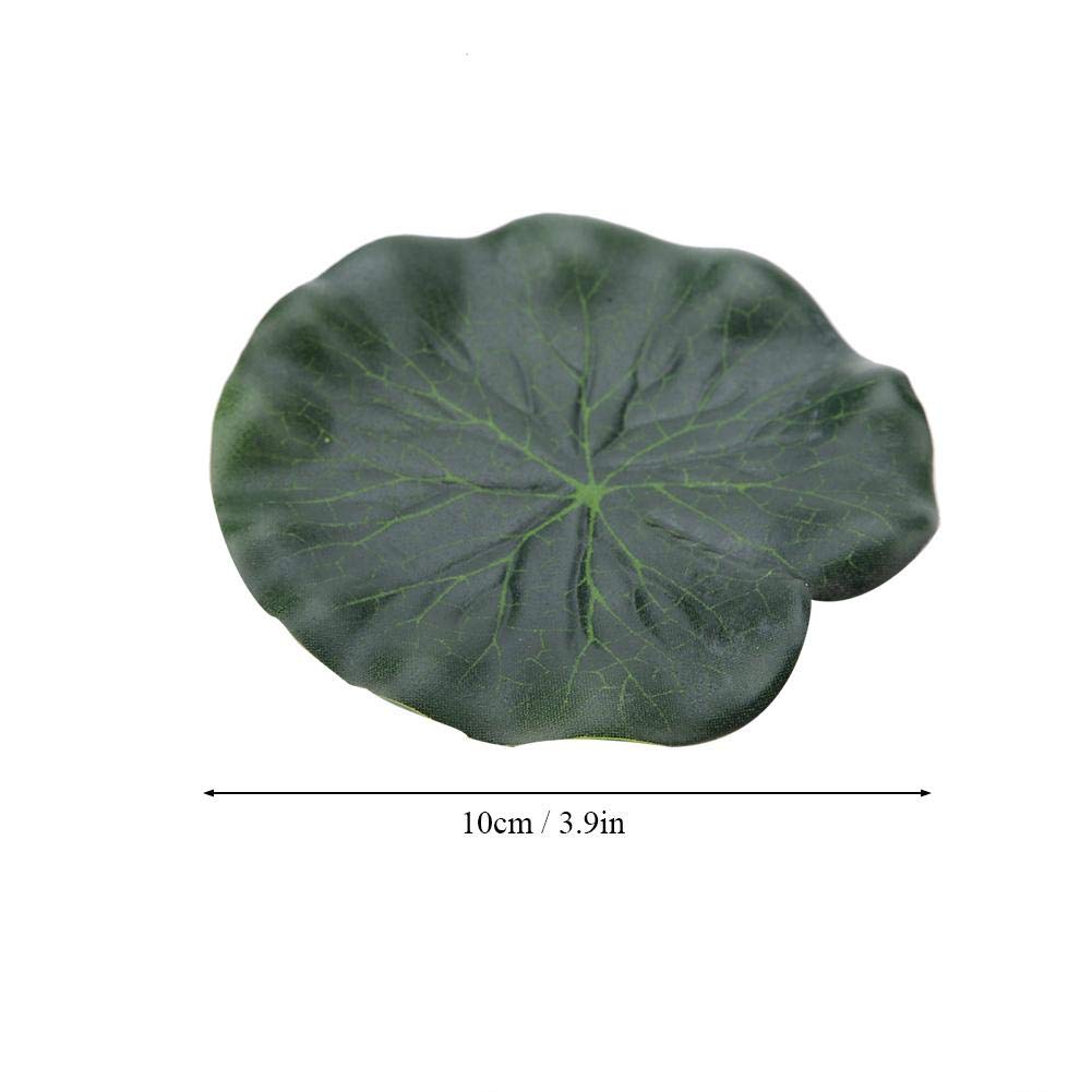 HEEPDD 10Pcs Artificial Lily Pads, Simulation Floating Lotus Leaves Water Landscape Decoration for Pond Fish Pool Patio Fountain