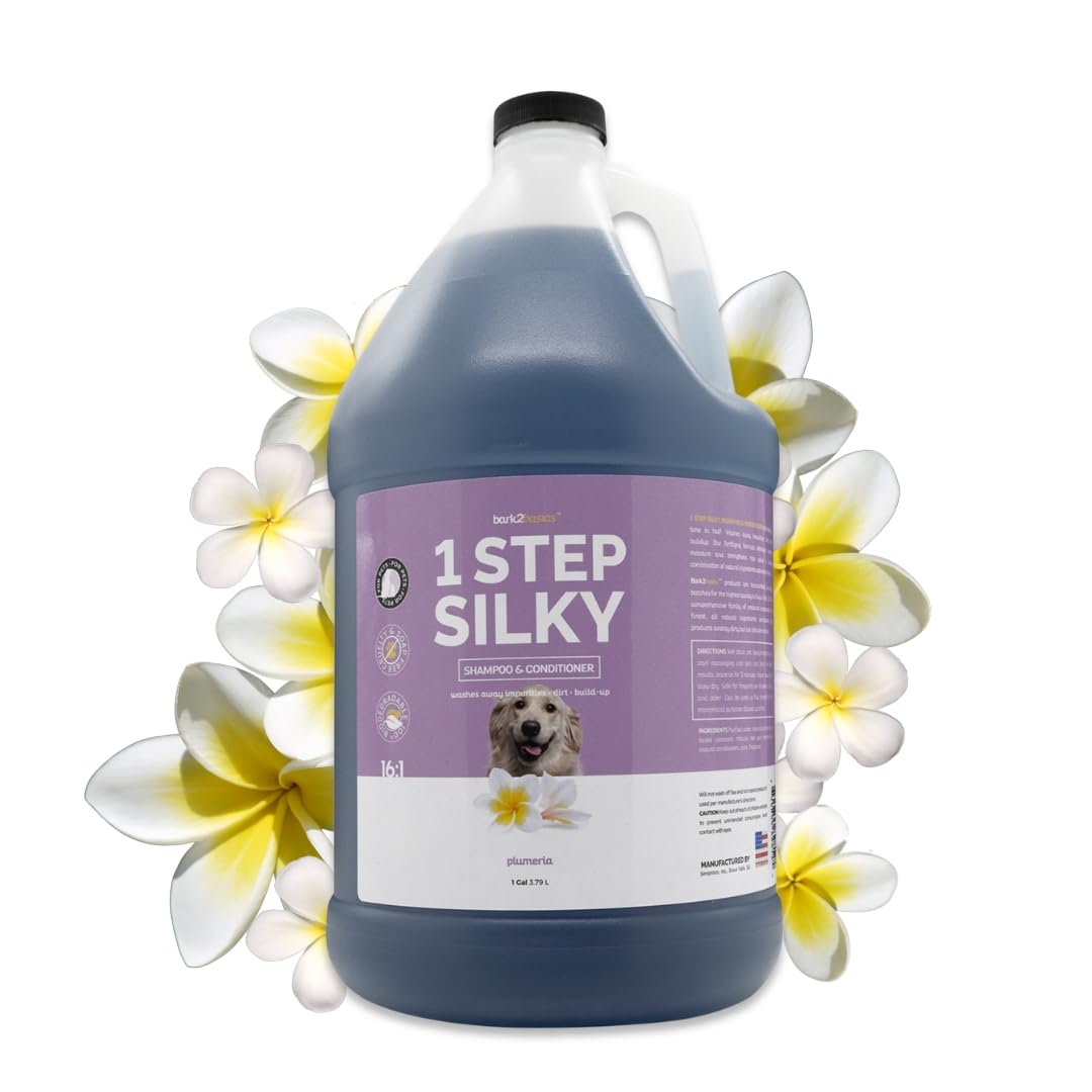 Bark2Basics One Step Silky Dog Shampoo And Conditioner, 1 Gallon - All-Natural Ingredients, 2 In 1 Formula, 16 To 1 Concentratio