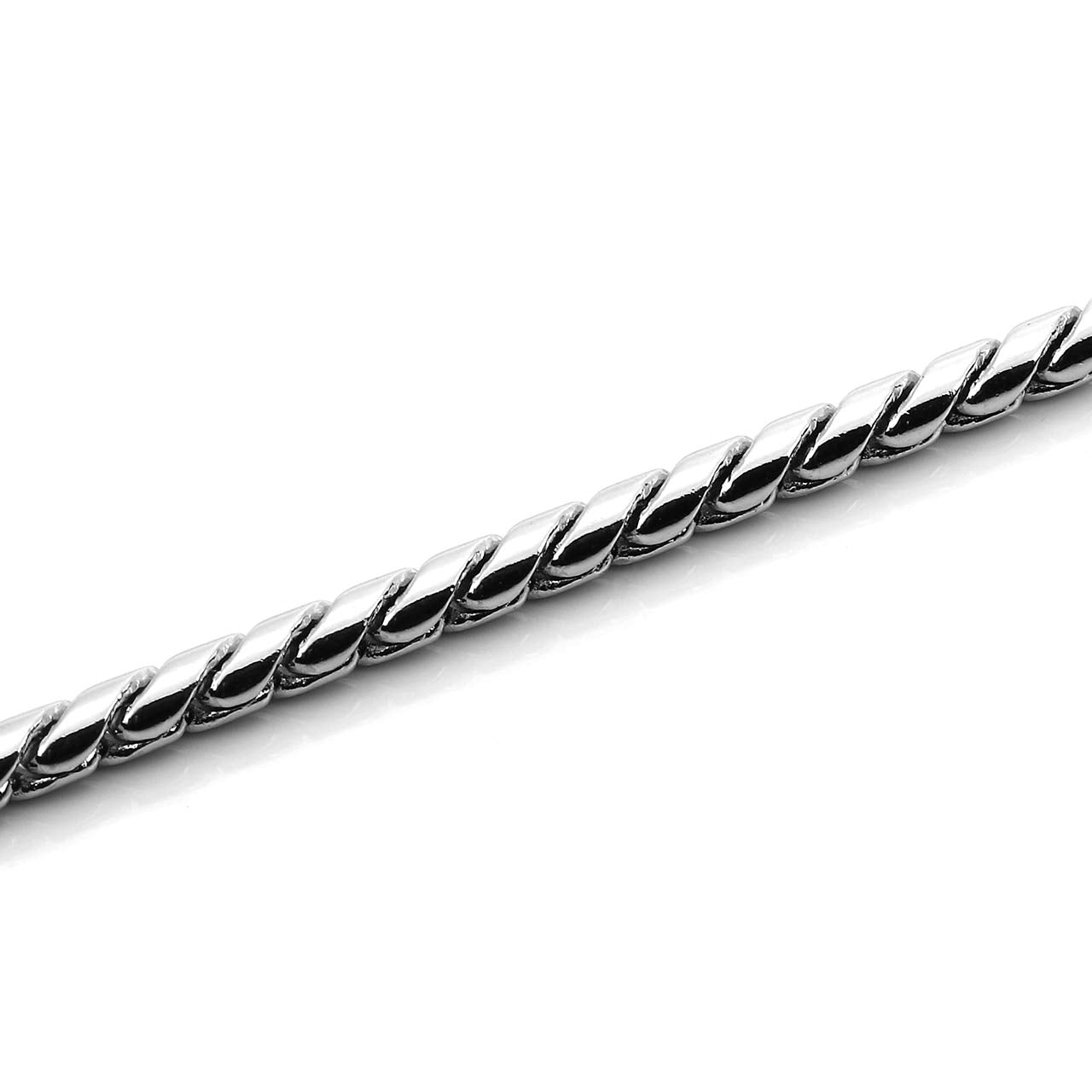 Mogoko Stainless Steel Dog Choke Chain Collar, Puppy Metal Snake Chain Pet Show Slip Collar Choker For Training Walking (Silver;16.0'*3.0Mm)