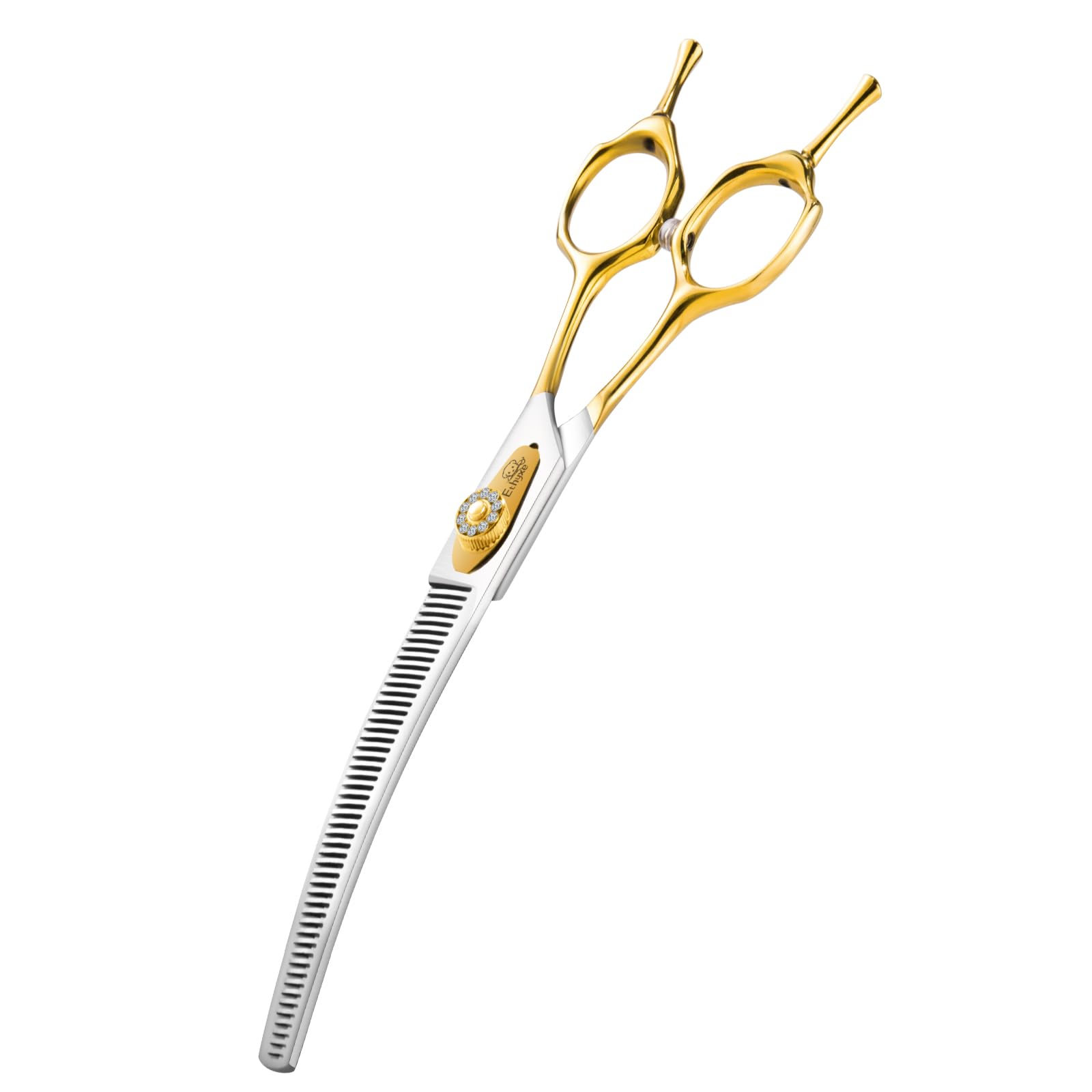 Ethyxe 7'' Curved Thinning Shears Dog Grooming -Professional 50-Teeth 440C Stainless Steel Pet Thinners Blender Scissors With Ex