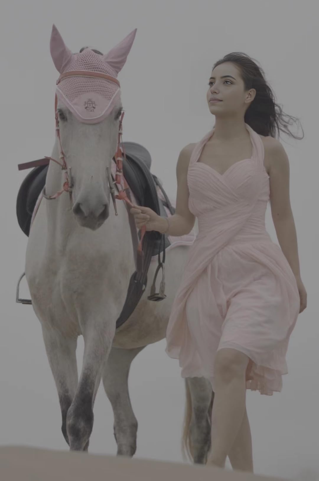 T TEKE Gorgeous Horse Ear Bonnet, 68% Viscose + 32% Acrylic Hand Crocheted mesh with Stylish Piping, Spandex Ears