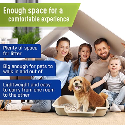 Puppygohere Dog Litter Box, Large Size, Misty Gray, Durable & Pet Safe, Indoor Open Top Entry Litter Pan, Comfortable For Puppy, Great For Dogs Up To 20 Lbs