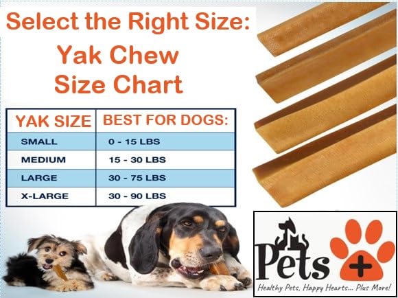 Pets Plus Himalayan Yak Chews for Dogs - 6 Inch, Medium Size, 8oz, 3-Pack - Long-Lasting Natural Dog Chews, Grain-Free, Odorless