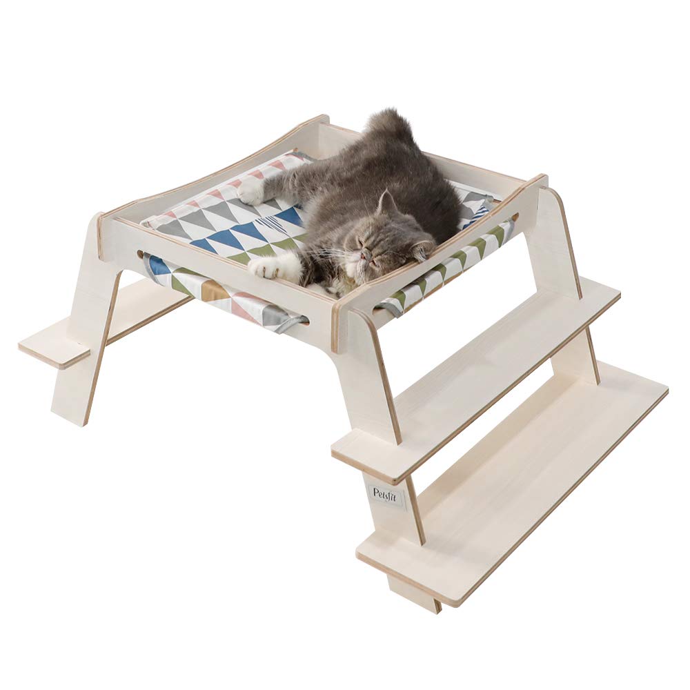 Petsfit Large Cat Hammock Bed For Curling Up For All Sizes Cats, 1-Year Warranty