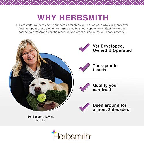 Herbsmith Calm Shen - Herbal Blend for Dogs & Cats - Natural Anxiety Remedy for Dogs & Cats - Feline and Canine Calming Suppleme