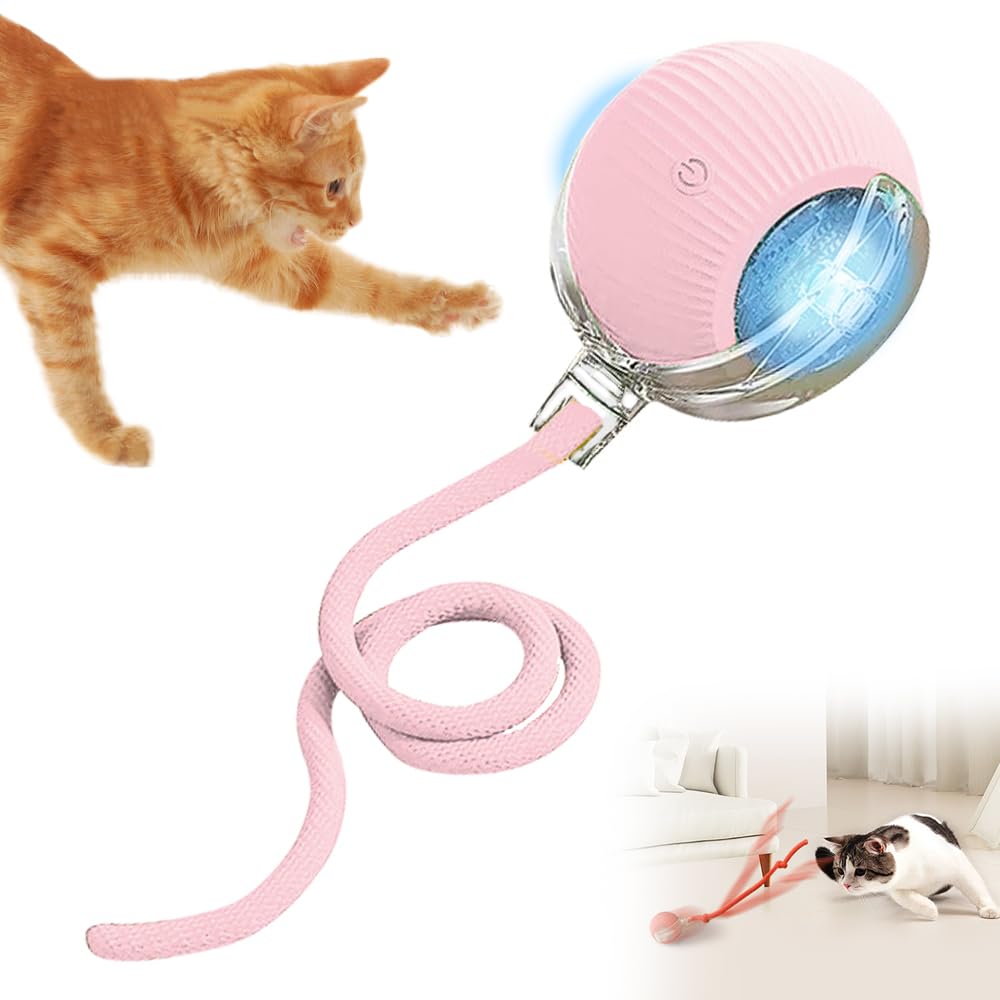 Hoaime Interactive Cat Toy Ball, 2025 Upgraded Cat Toys For Bored Indoor Adult Cats, Smart Self Rolling Interactive Dog Ball Toy