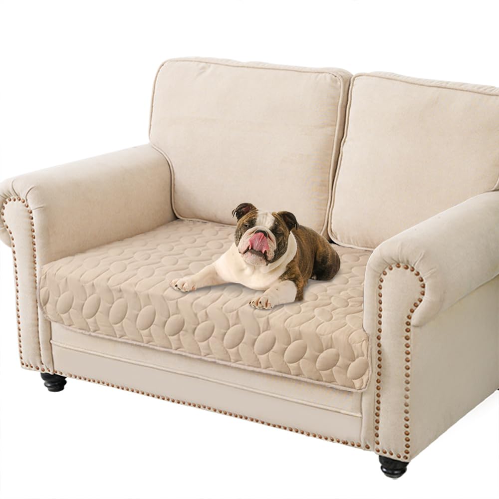 Ameritex Waterproof Pet Bed Cover Anti-Slip Dog Bed Blanket for Sofa and Furniture Waterproof New Pattern Design (Khaki, 30x53 I