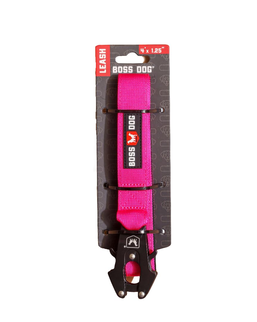 Boss Dog Tactical Leash, Hot Pink, 4 Ft