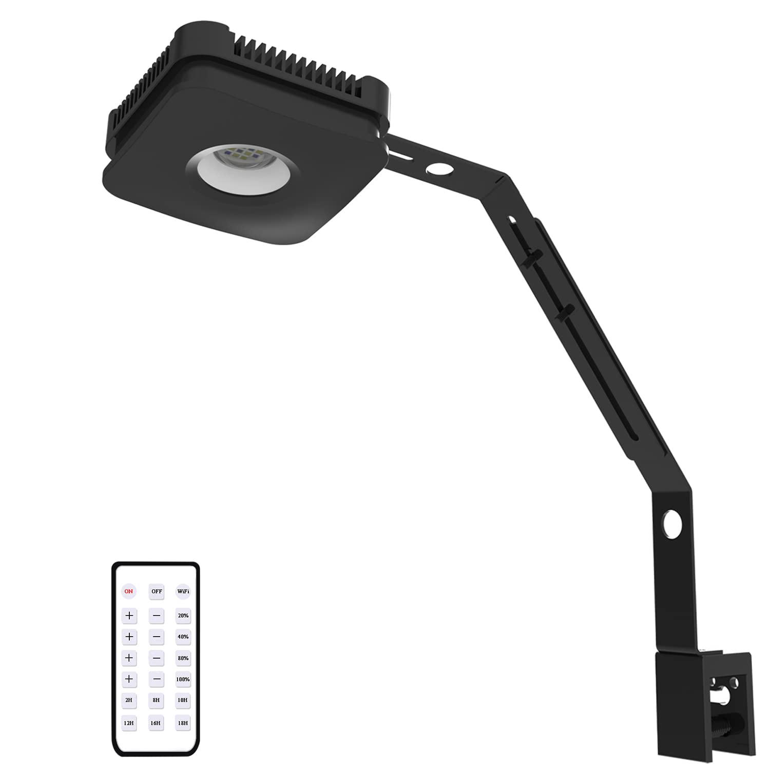 Lominie Led Aquarium Light, 30W Coral Reef Light Clip On Remote Dimmable Nano Fish Tank Light Pixie 30 For Saltwater Cube Tank With Bracket (P30 30W Saltwater)