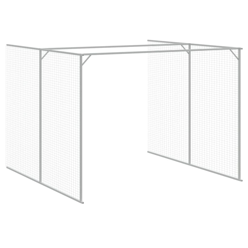 vidaXL Dog House with Run Anthracite 84.3x501.2x71.3 Galvanized Steel