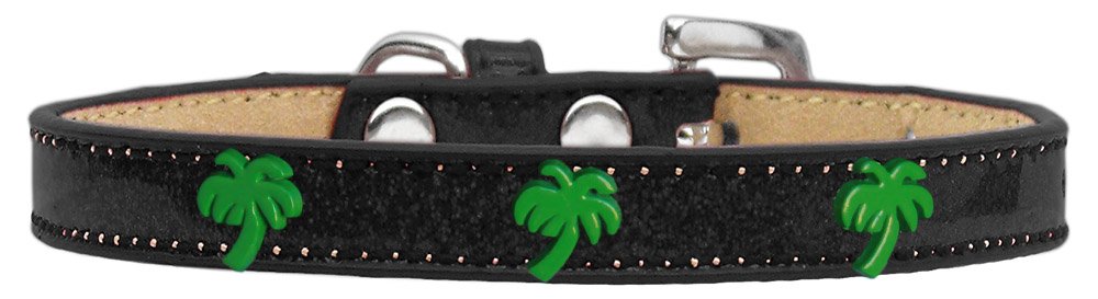 Mirage Pet Products 633-24 BK18 Green Palm Tree Widget Ice Cream Dog Collar, Size 18, Black