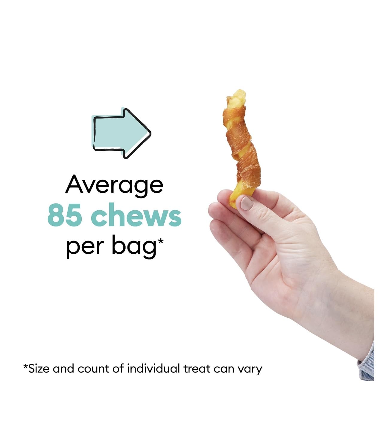 Wiggles & Wags Twists Dog Treats, Chicken & Sweet Potato, Soft and Chewy, 16 oz, with DN Essentials Bone Shaped Waste Bag Dispen
