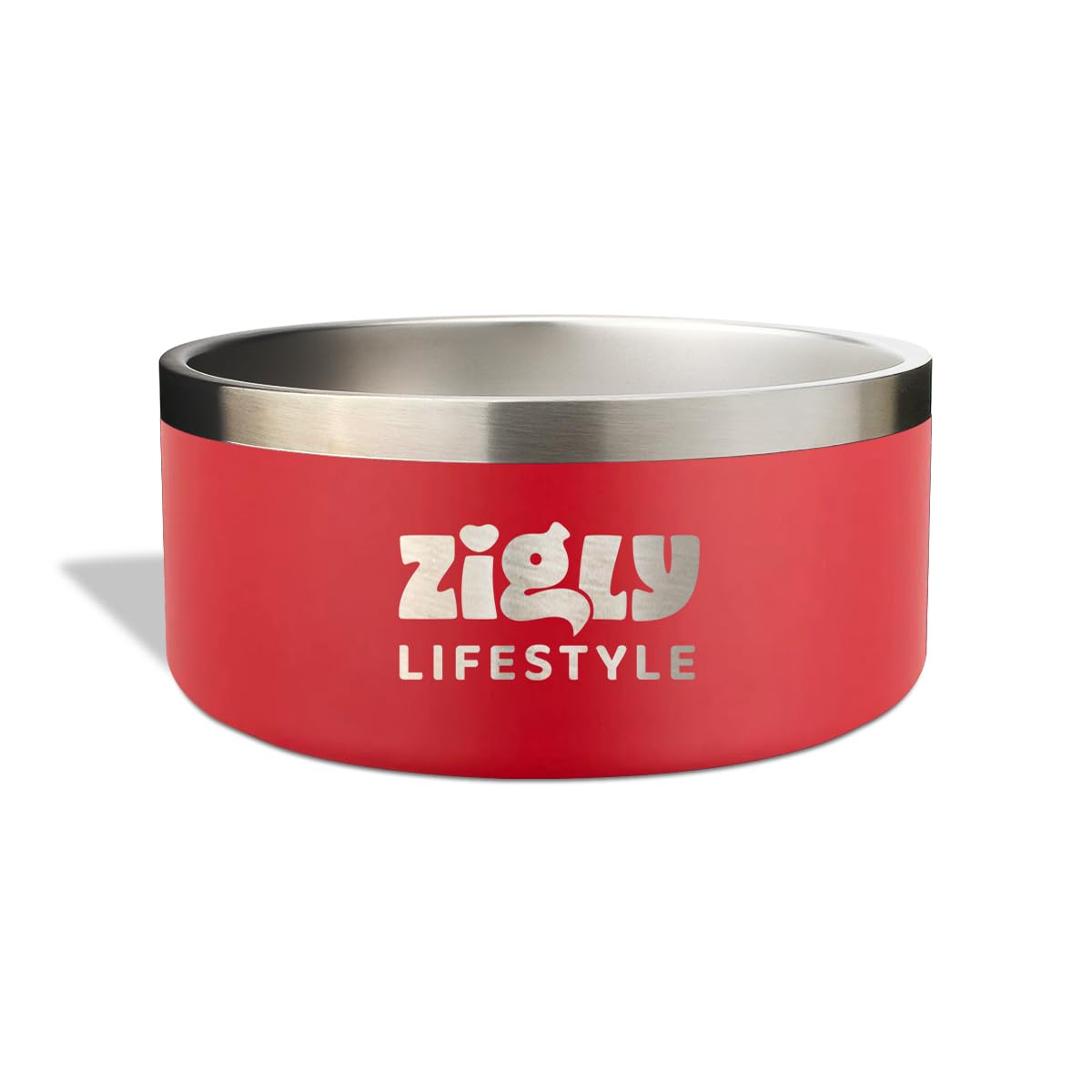 Zigly Lifestyle Double Walled Stainless Steel Dog Bowl For Medium Breeds | Insulated Food & Water Bowl With AntiSkid Base | Rus