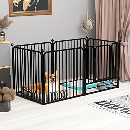 Peipoos Dog Panel Pet Playpen Pen Bunny Fence Indoor Outdoor Fence Playpen Heavy Duty Exercise Pen Dog Crate Cage Kennel (55'' L