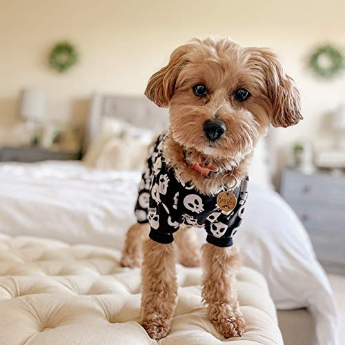 Cutebone Halloween Dog Pajamas Costume Skull Shirt Jumpsuit Pet Bodysuit For Xs Doggie Onesies P11Xs