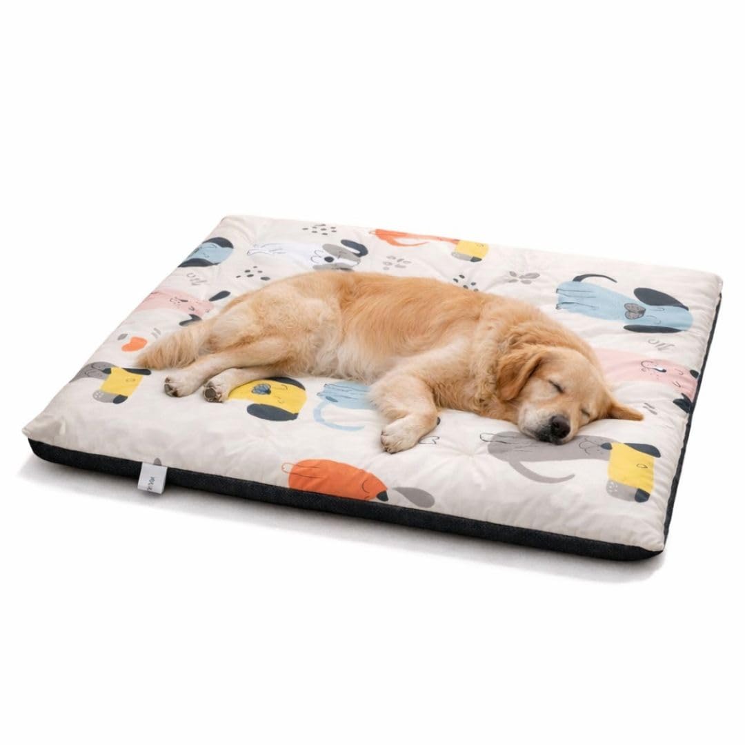 HUCHA Soft Cushion Dog Sleeping Mat for Dogs & Puppies | Washable Dog Bed Mat with Anti Skid Bottom | Comfortable Pet Bed | 110 