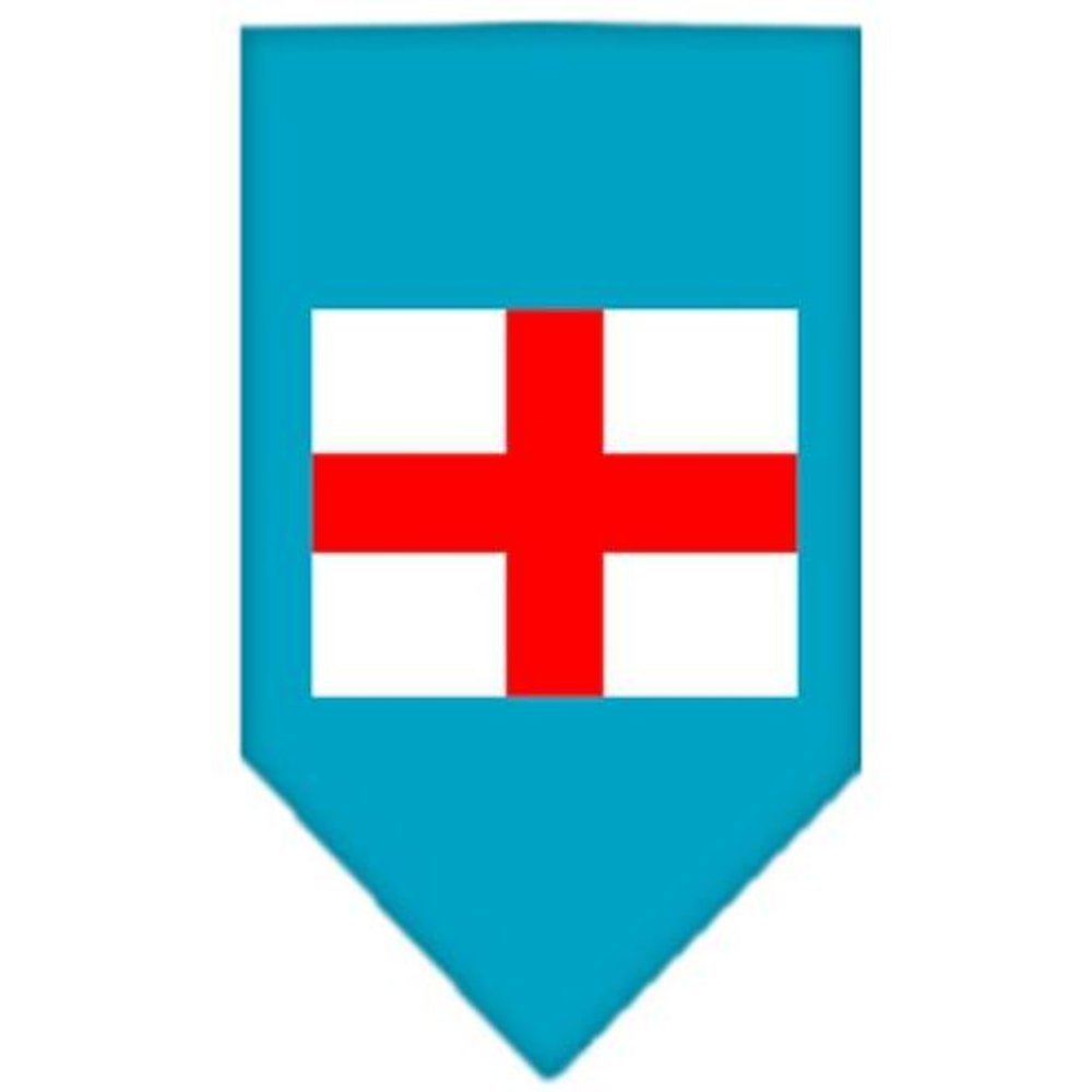 Mirage Pet Products St. Georges Cross Screen Print Bandana, Small, Turquoise