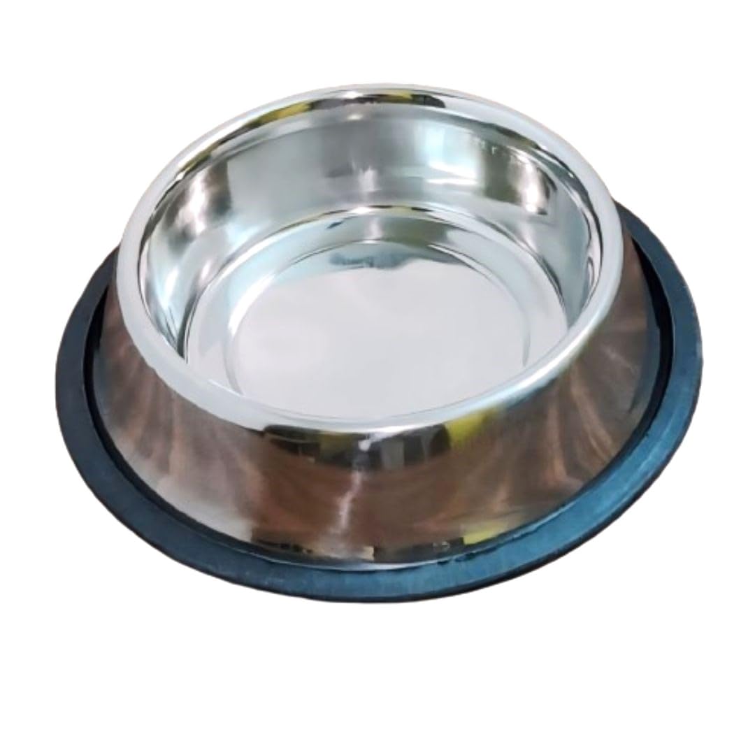 Hash Shoppe Stainless Steel Pet Food Bowl With NonSlip Rubber Base  200Ml