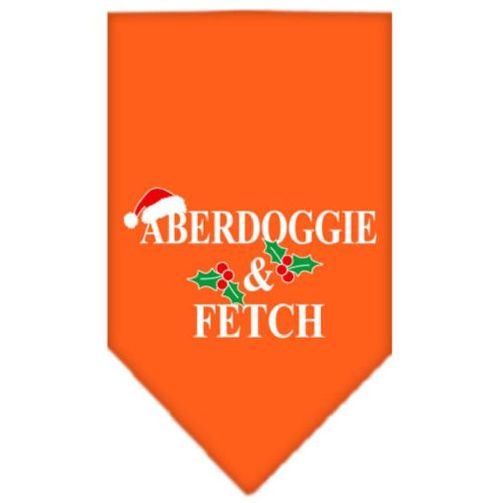 Mirage Pet Products Aberdoggie Christmas Screen Print Bandana for Pets, Small, Orange